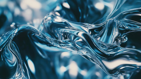 Vivid swirls of water capture attention with their dynamic movement and rich blue tones. Light reflects off the surface, showing intricate designs and fluid motion.の素材