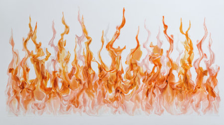 Bright shades of orange pink and peach create an abstract representation of flames. The flowing forms suggest movement and warmth capturing the essence of fire in an artistic way.の素材