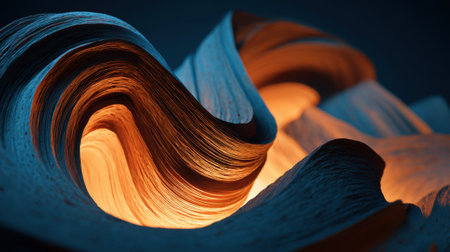 Softly glowing layers of paper create an enchanting wave design filling the space with warmth.の素材
