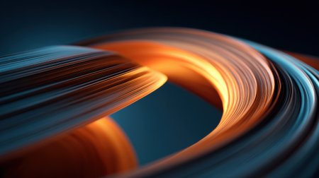 Vibrant swirls blend together creating a mesmerizing flow of color and light in dark space.の素材