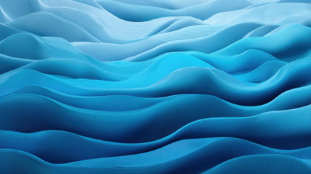 Soft blue waves undulate gracefully evoking feelings of tranquility and peace in a serene setting.の素材