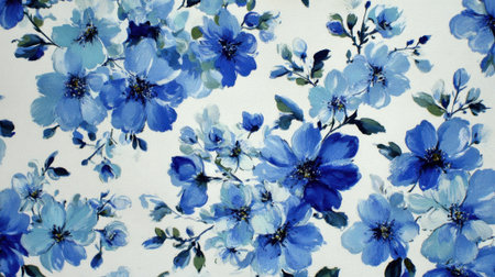 Delicate blue flowers blossom on a soft background creating a serene and refreshing atmosphere.の素材