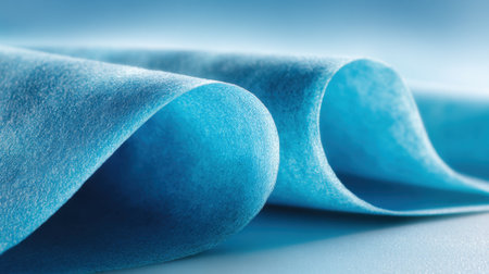 Beautiful light blue fabric flows elegantly with soft curves creating a serene mood and gentle touch.の素材