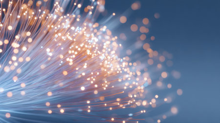 Bright, colorful lights burst forth, creating a dazzling visual effect against a deep blue background. This scene captures the beauty of light in motion, celebrating creativity and wonder.の素材