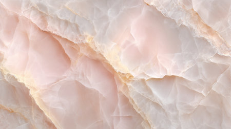 Beautifully layered soft pink marble features delicate patterns and a smooth surface, illuminated by natural daylight to enhance its colors and textures.の素材