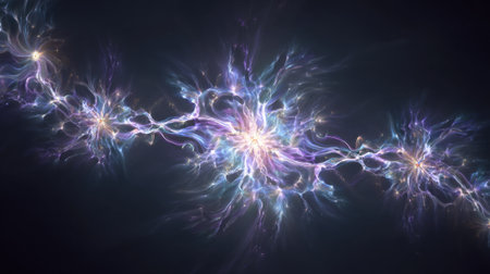 Swirling energy formations create a stunning visual in deep space showcasing colors and movement that evokes the beauty of cosmic phenomena.の素材