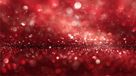 Bright red shimmer and sparkling lights create an enchanting background, perfect for festive occasions like parties or holidays. The glimmering effect adds excitement and energy.の素材