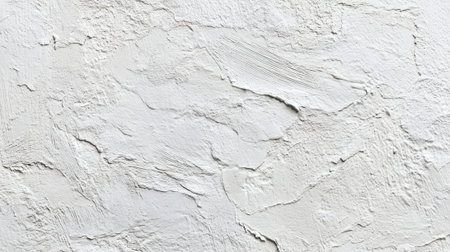 A white wall exhibits a textured design featuring various uneven patterns and grooves. Natural light highlights the contours, creating depth and interest in the surface.の素材