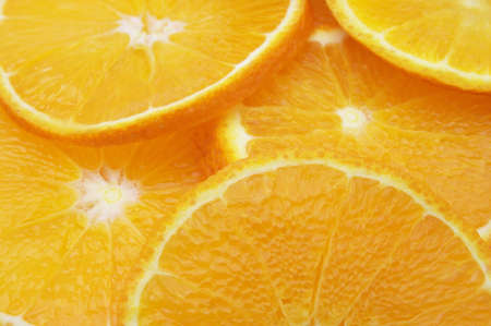 Close up of sliced oranges