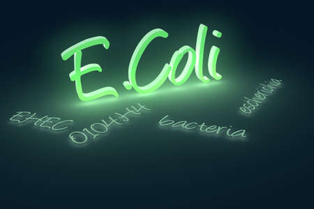 Computer generated rendering of EHEC coli bacteria text.の写真素材