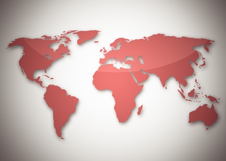 Image of a light red world mapの写真素材