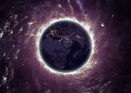Beautiful space background with the Earth.