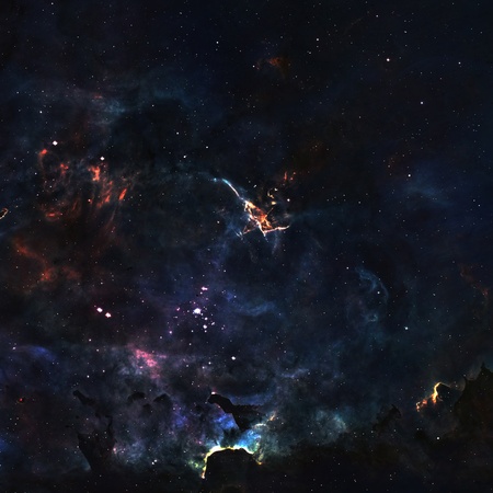 Star field in  deep space many light years far from the Earth