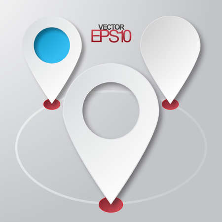 Modern flat design map markers with drop shadowsのイラスト素材