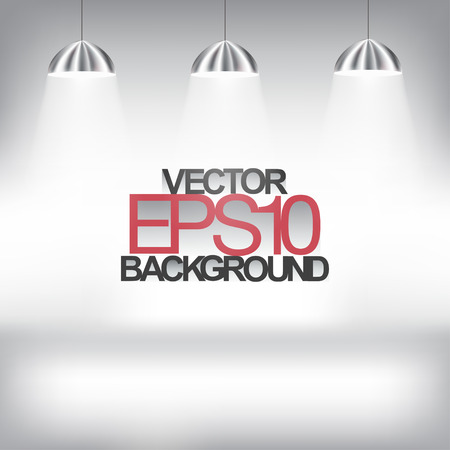 Three lamps illuminating on grey backgroundのイラスト素材