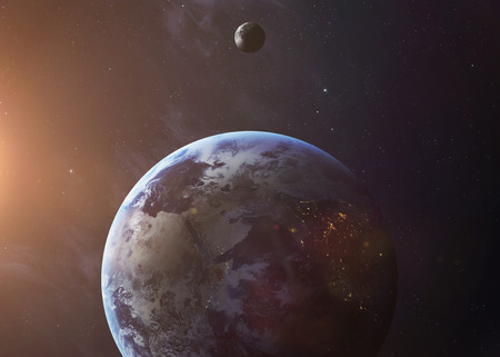 The Earth from space showing all they beauty. Extremely detailed image, including elements furnished...