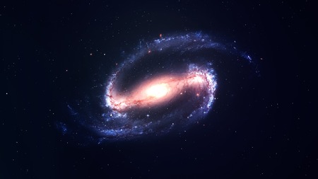 Awesome spiral galaxy many light years far from the Earth. Elements furnished by NASAの写真素材