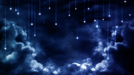 Peaceful background, blue night sky. の写真素材