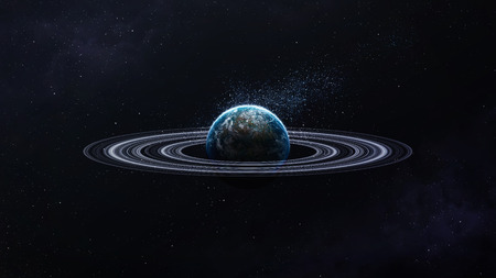 Universe scene with planets, stars and galaxies in outer space showing the beauty of space...