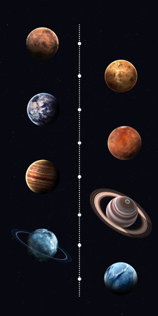 Solar system planets, pluto and sun in highest quality and resolution. Elements of this image furnished by NASAの写真素材