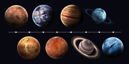 Solar system planets, pluto and sun in highest quality and resolution. Elements of this image furnished by NASAの写真素材