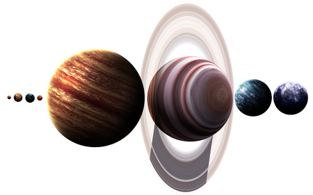 High resolution images presents planets of the solar system.