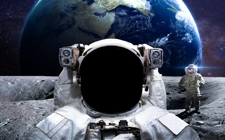 Brave astronaut at the spacewalk.