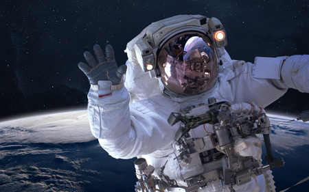 Astronaut in outer space. Spacewalk.