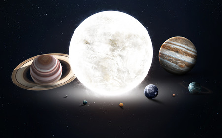 High resolution image presents planets of the solar system.の写真素材