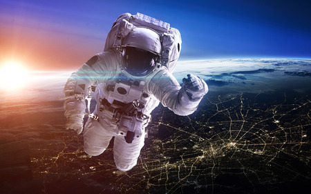 Astronaut in outer space. Spacewalk.