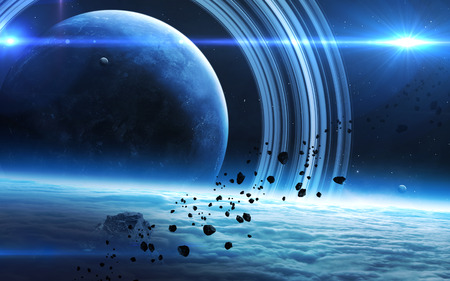 Infinite space background with nebulas and stars.