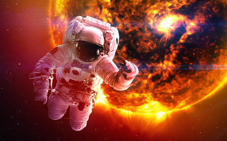 Abstract scientific background - planets in space, nebula and stars. Elements of this image furnished by NASA nasa.govの写真素材