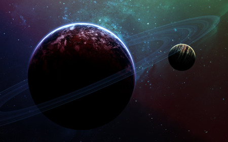 Deep space art. Nebulas, planets galaxies and stars in beautiful composition. Awesome for wallpaper...