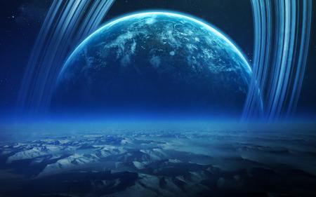 Deep space art. Nebulas, planets galaxies and stars in beautiful composition. Awesome for wallpaper...