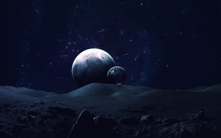 Cosmic art, science fiction wallpaper. Beauty of deep space. Billions of galaxies in the universe.の写真素材