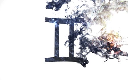 Zodiac sign - Gemini. Dust of the universe, minimalistic art. Elements of this image furnished by NASAの写真素材