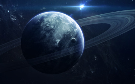 Deep space beauty, planets, stars and galaxies in endless universe. Elements of this image furnished...