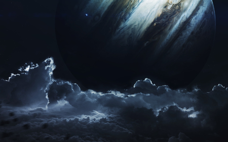 Unexplored planets of faraway space. Deep space image, science fiction fantasy in high resolution...