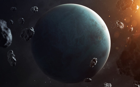 Uranus. Planets of solar system visualisation.