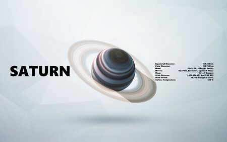 Saturn. Minimalistic styleの写真素材