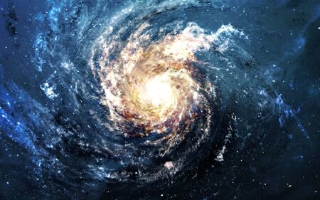Incredibly beautiful spiral galaxy somewhere in deep space