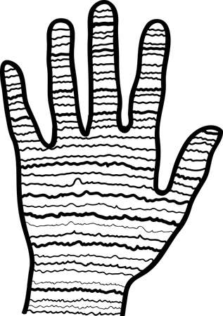 Black white hand with stripesのイラスト素材