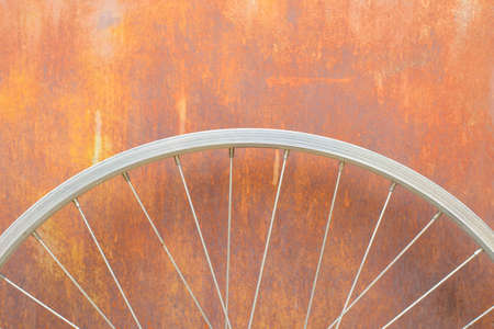 bicycle whell with rust background