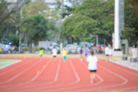 blur background human run on trackの写真素材