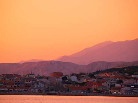 Island Pag sunsetの写真素材