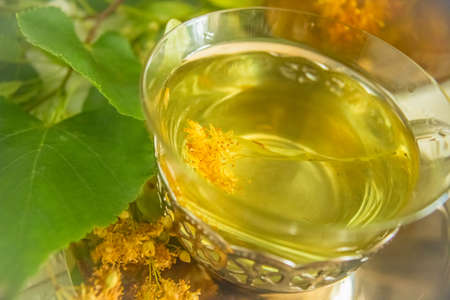 Tea with linden.の写真素材