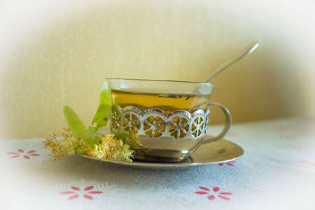 Tea with linden.の写真素材