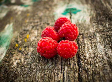 Fresh, juicy raspberries.の写真素材