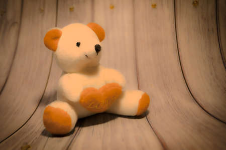 the teddy bear with the heart to congratulate the day of loversの写真素材