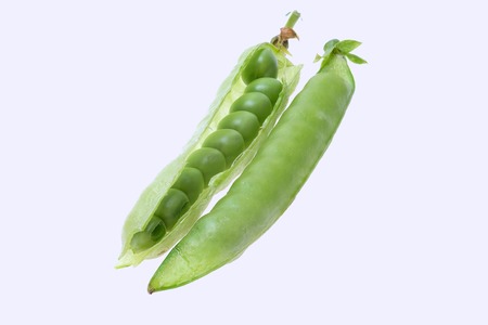 fresh green peas isolated on a white background